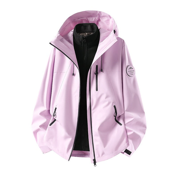 Herr Two-Piece Vattentät Frilufts Jacka med Avtagbar Fleece Inner Jacka och Tätad Sömmar