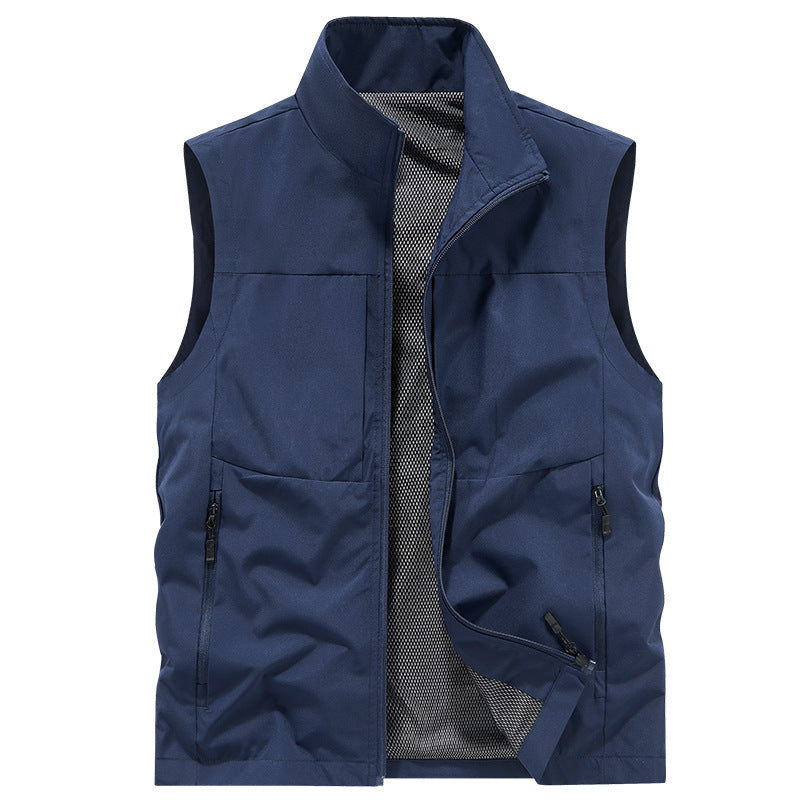 Herr Lätt Utomhus Utility Väst med Mesh Foder, Wind-Resistant Microfiber och Säker Dragkedjefickor