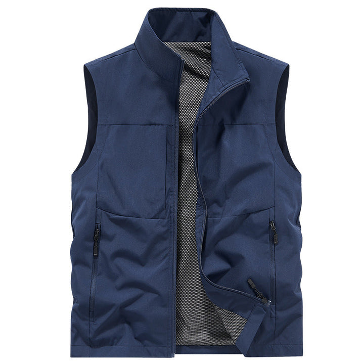Herr Lätt Utomhus Utility Väst med Mesh Foder, Wind-Resistant Microfiber och Säker Dragkedjefickor