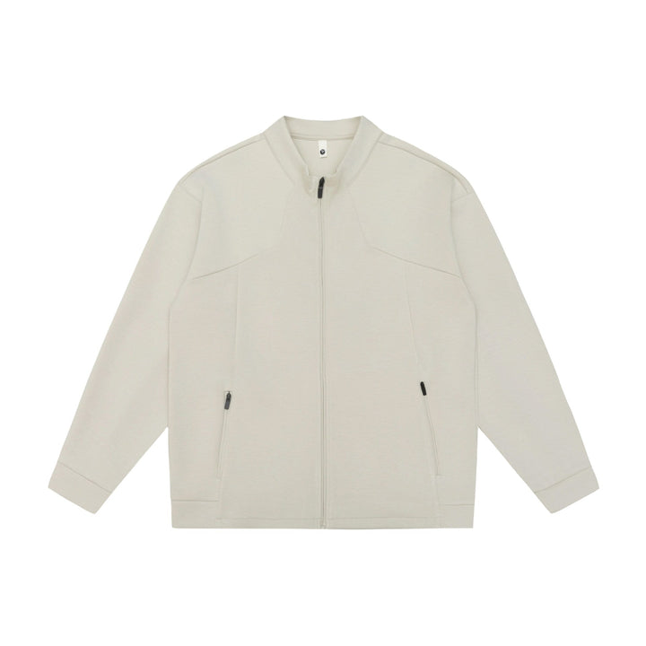 Unisex Oversized Dragkedja Jacka Gjord av Kraftig Bomullsblandning med Ståkrage och Dragkedja Fickor