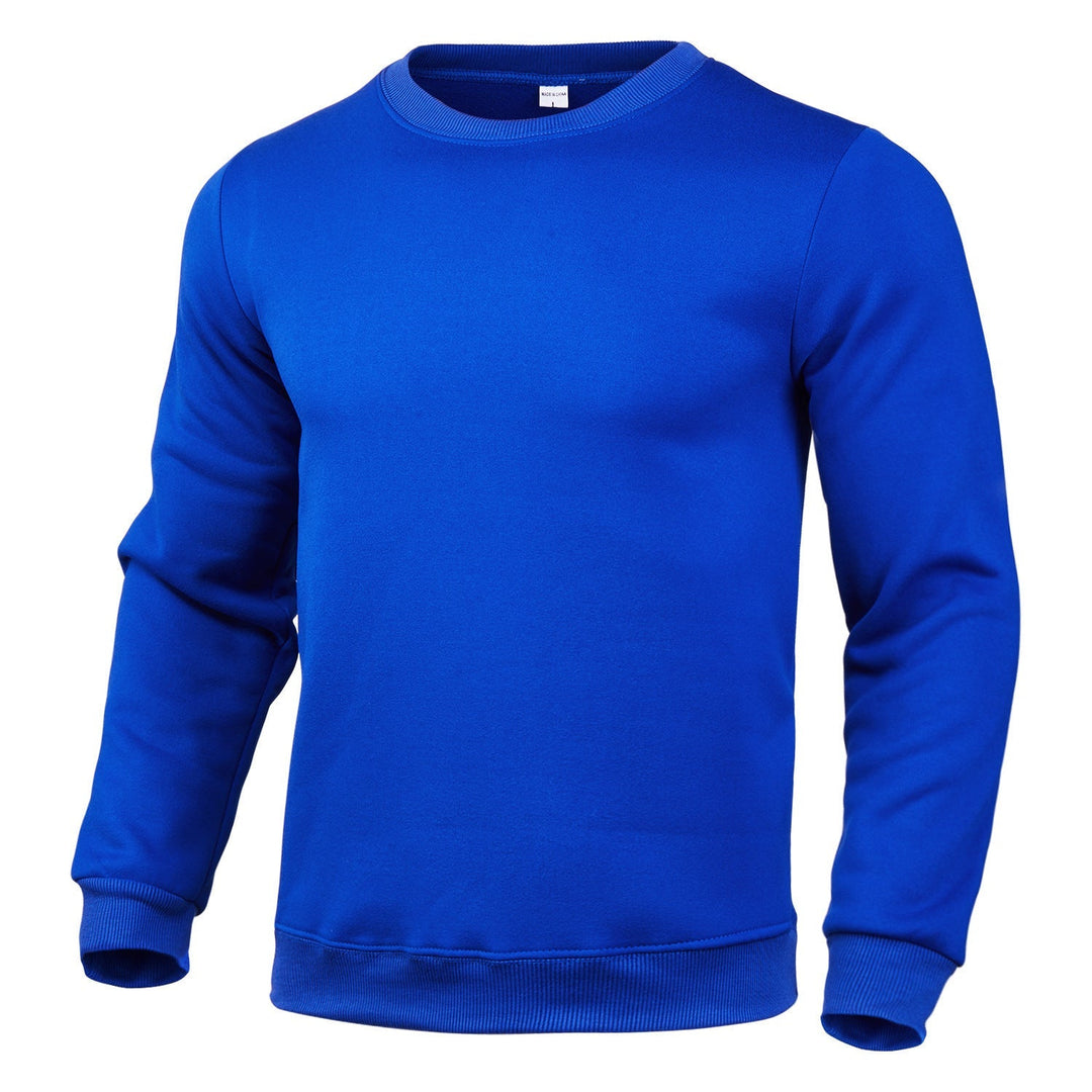 Herr Nan Klassisk Round Neck College-Tröja med Mjuk Fleece Inner Foder, Ribbad Fåll, och Reinforced Sömmar