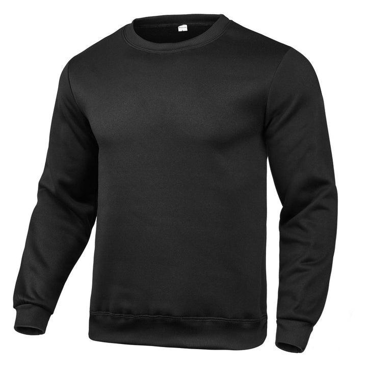 Herr Nan Klassisk Round Neck College-Tröja med Mjuk Fleece Inner Foder, Ribbad Fåll, och Reinforced Sömmar