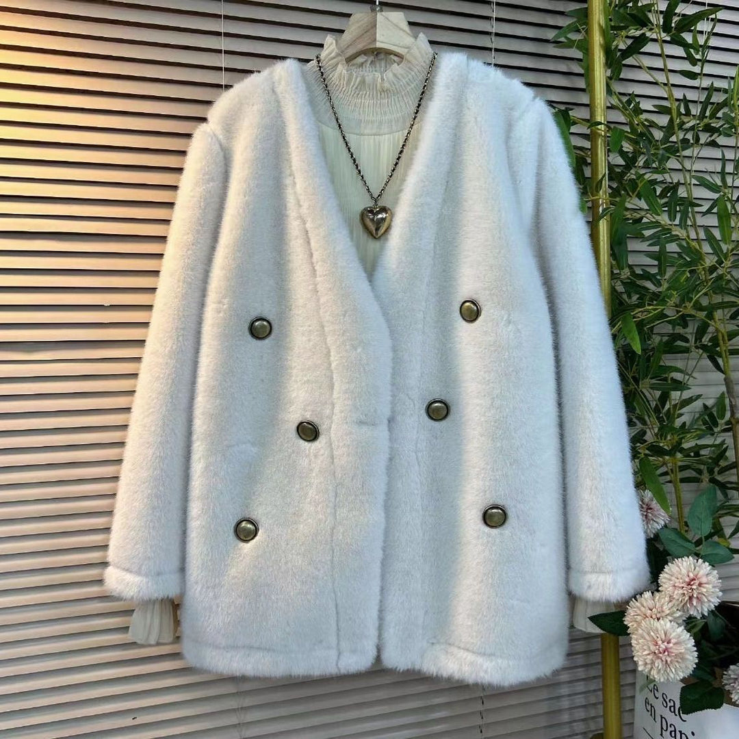Dam elegant pälsjacka