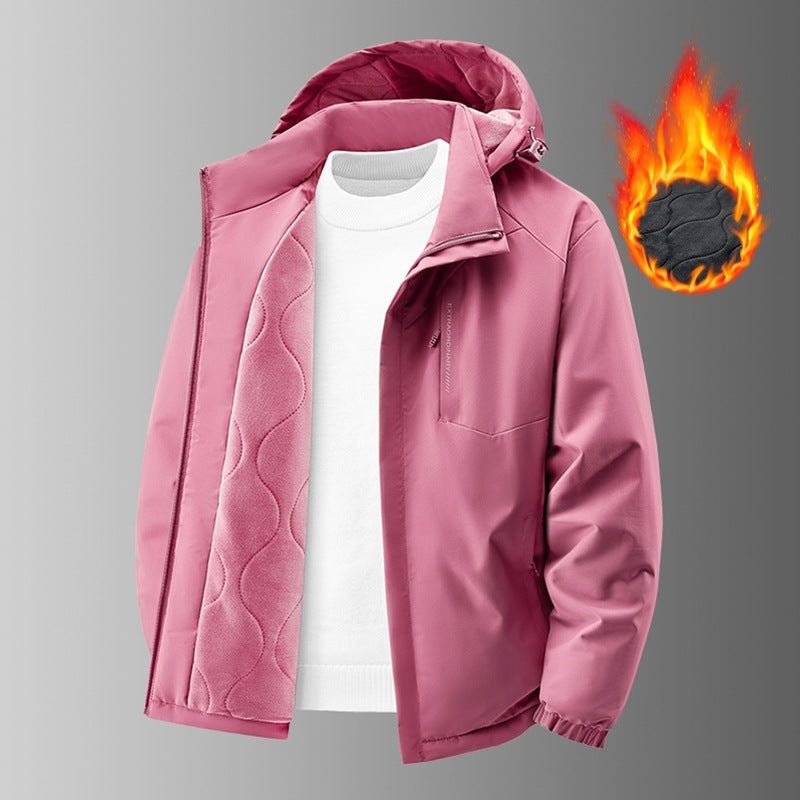 Herr Thermo Frilufts Jacka med Quiltad Fleecefoder, Vind och Vattenavvisande Skal &amp; Huva