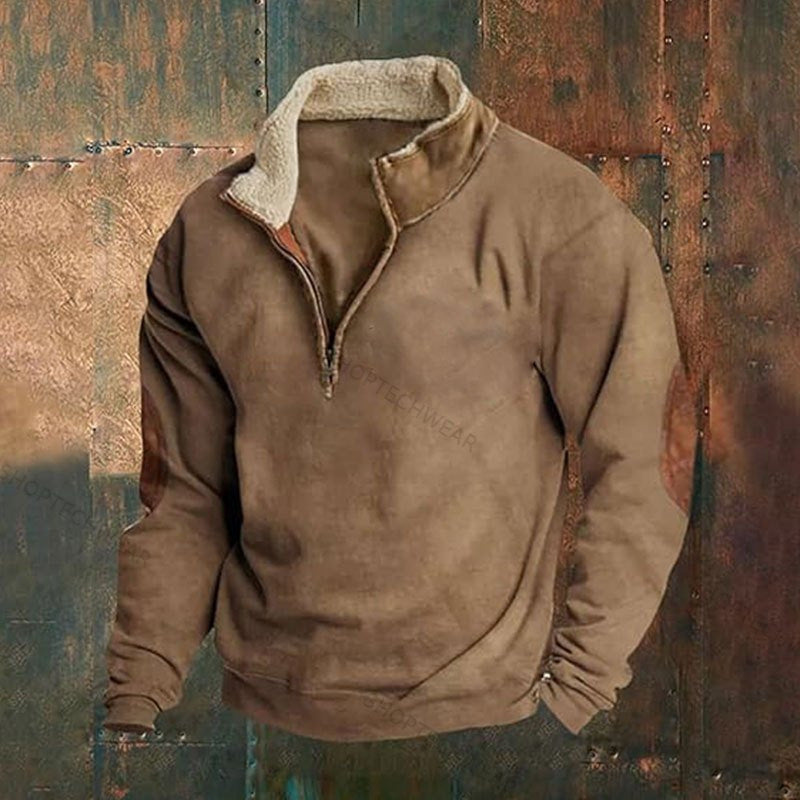 Herr Urban Fleece Pullover med Tree Motif