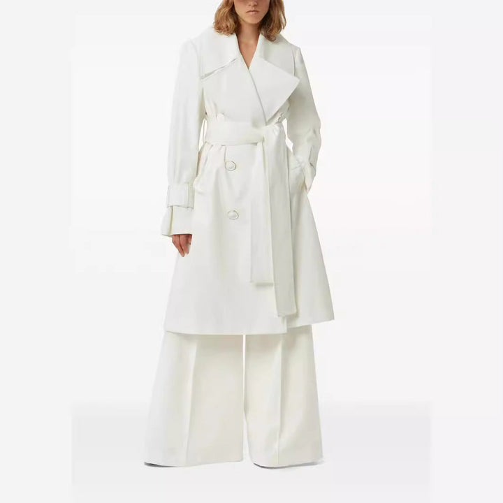 Dam trenchcoat med vid lapels och midjebälte