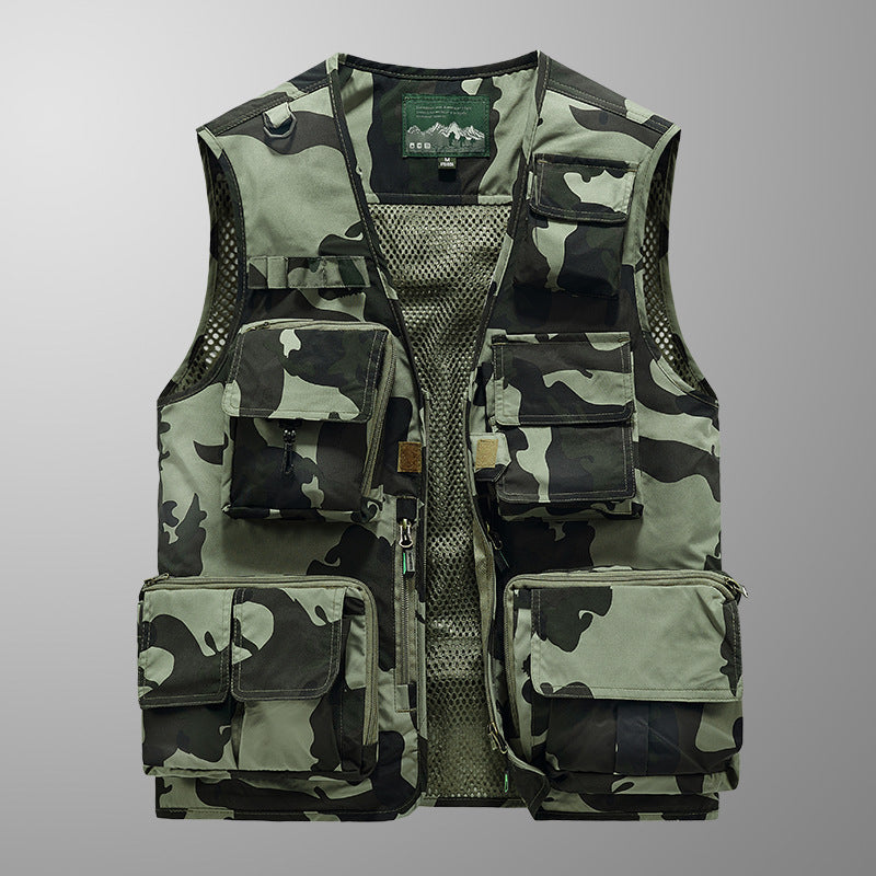 Unisex Multifunctional utilityväst med Mesh Back och Multiple fickor