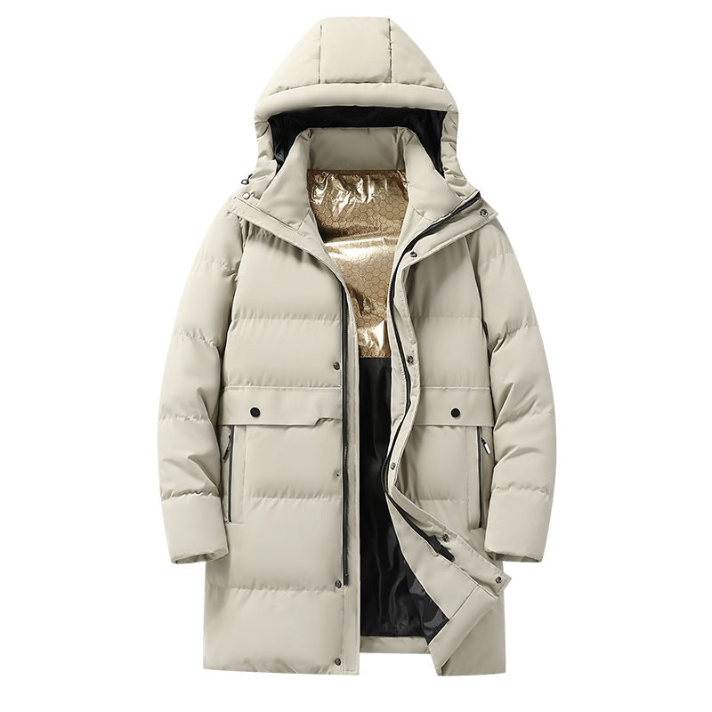 Herr Longer Quiltad Vinter Parkas med Huva, Vattenavvisande Ytter Skal &amp; Heat-Reflective Innerfoder