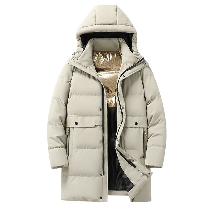 Herr Longer Quiltad Vinter Parkas med Huva, Vattenavvisande Ytter Skal &amp; Heat-Reflective Innerfoder