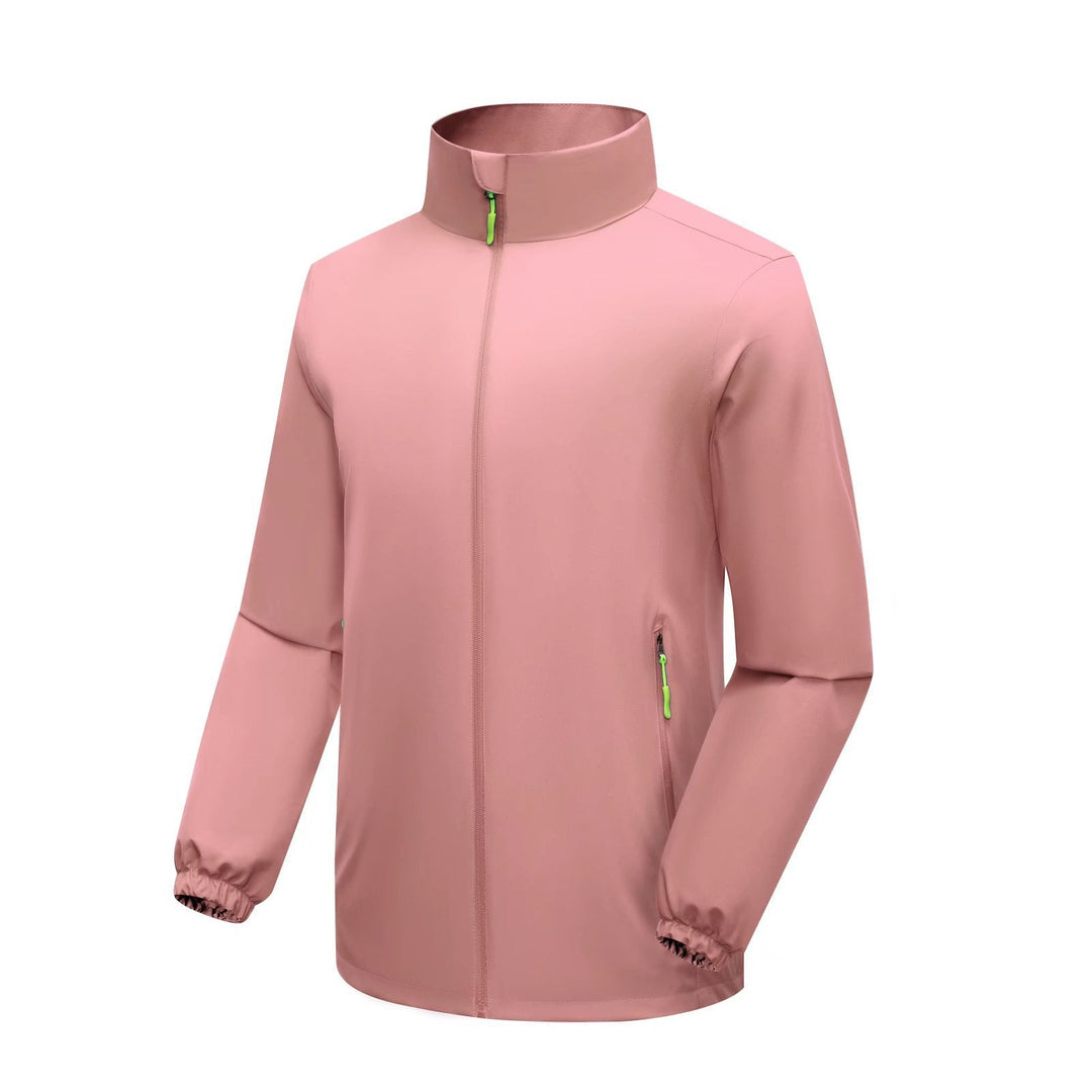 Herr Lätt Softshell Regnjacka med Hög Ståkrage och Vindskyddande Microfiber Skal