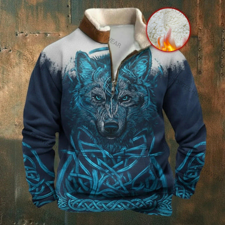 Herr Urban Fleece Pullover med Tree Motif