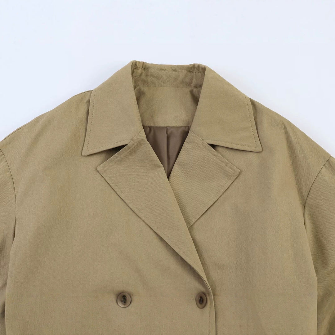 Dam kort skärning Cape trench med Boxy silhuett och Half-Length ärm Straps