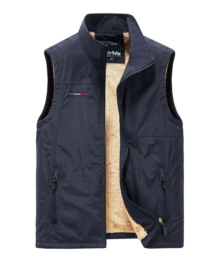 Herr Thermo Sleeveless Väst med Teddyfoder och Dragkedja