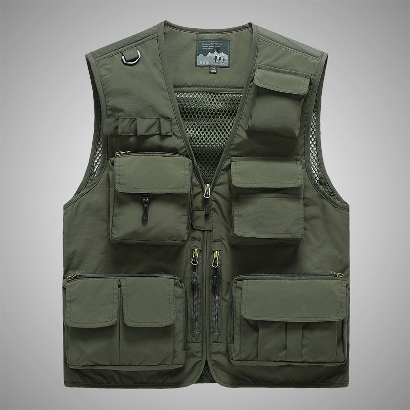 Unisex Multifunctional utilityväst med Mesh Back och Multiple fickor