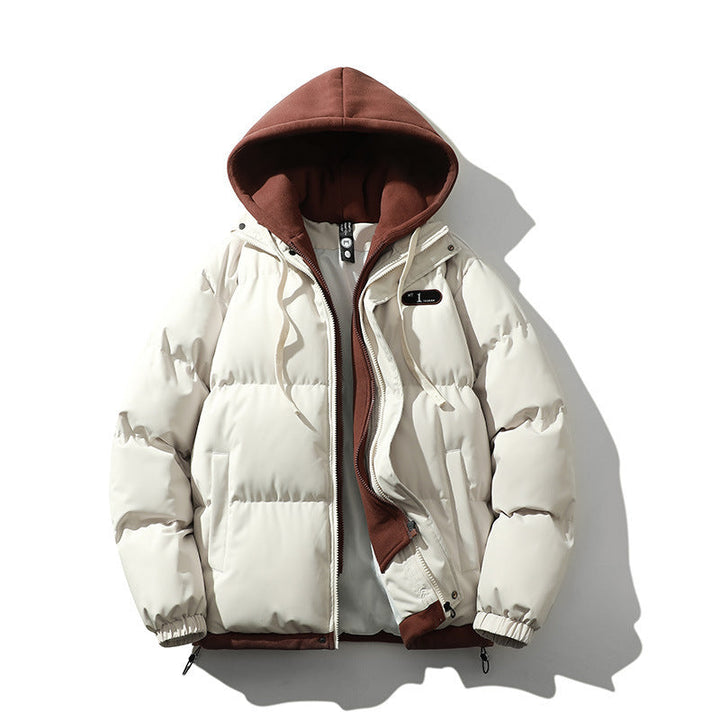 Herr Two-lager quiltad Jacka med Avtagbar Fleece Huva och Värmande Isolering