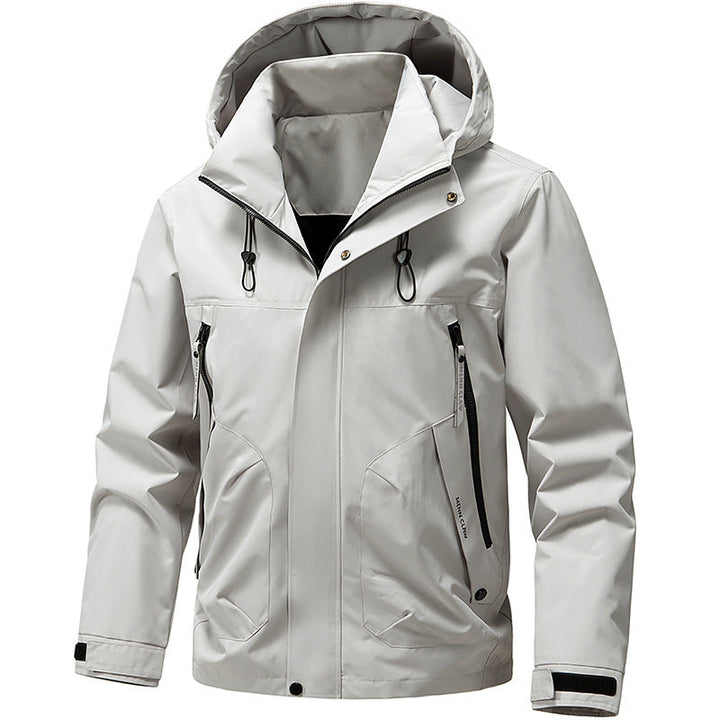 Herr ventilerande softshell utomhusjacka med vindtät Membran, justerbar huva och fickor med dragkedja