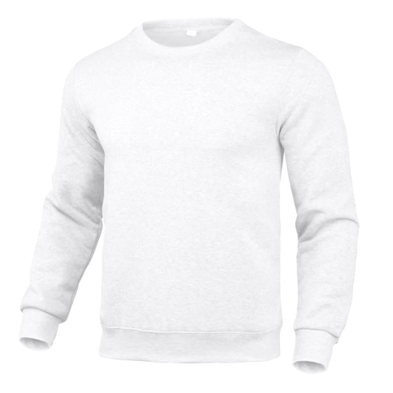 Herr Nan Klassisk Round Neck College-Tröja med Mjuk Fleece Inner Foder, Ribbad Fåll, och Reinforced Sömmar