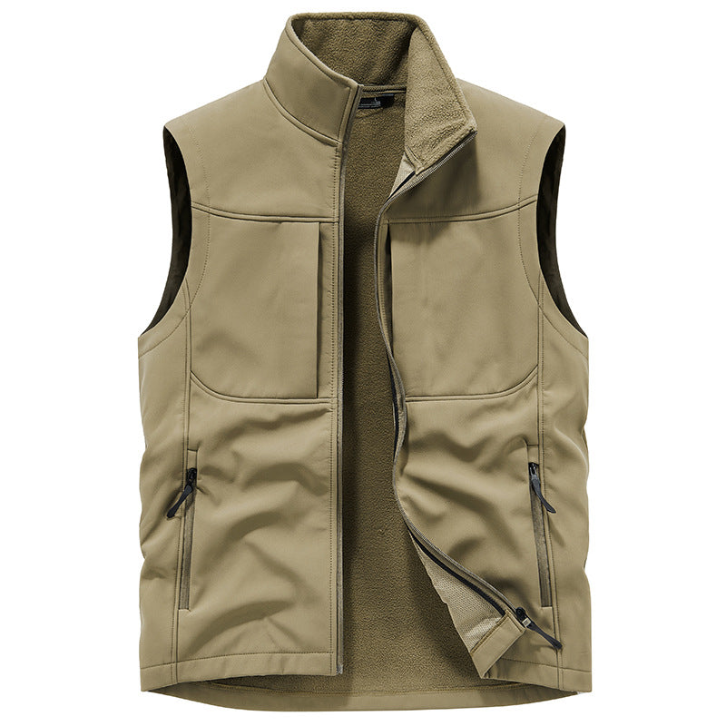 Herr Funktionell Softshell Väst med Fleecefoder och Vindskyddande Membrane