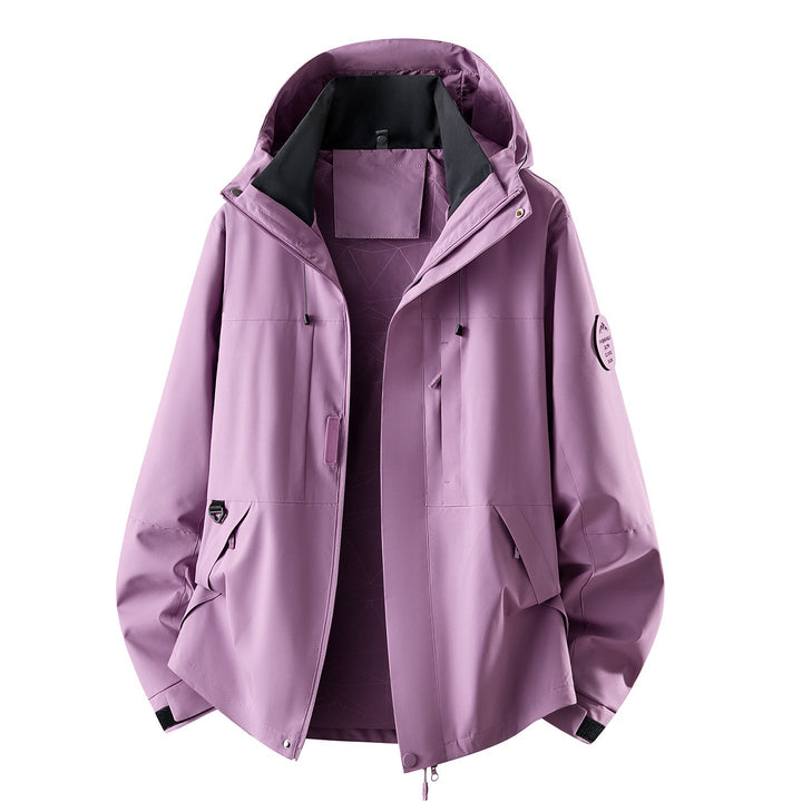 Herr Vattenavvisande Oversized Frilufts Jacka med Huva, Andningsbar Softshell &amp; Funktion Fickor