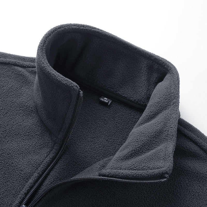 Herr Lätt Microfleece Utomhus Väst med Hög Krage och Dold Dragkedja