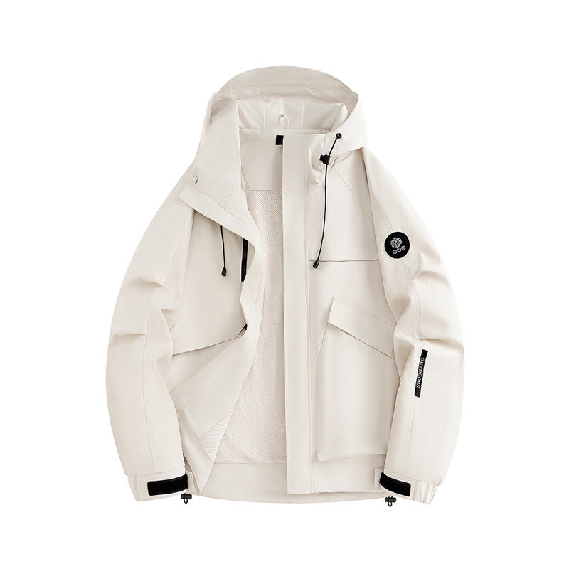 Herr Technical Softshell Utilityjacka med Huva, Mesh Foder och Multifunctional Fickor