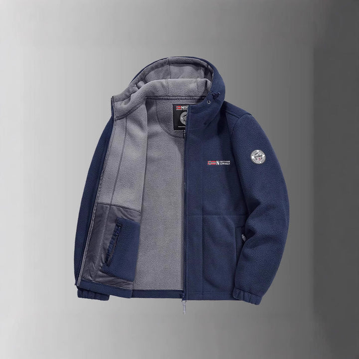 Herr Fleece Jacka med Praktisk Krage Protection
