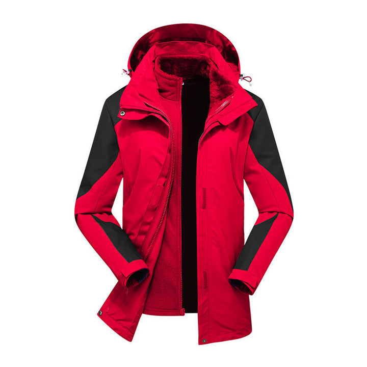Dam två-layer softshelljacka med removable teddy fleece inner jacka och justerbar huva