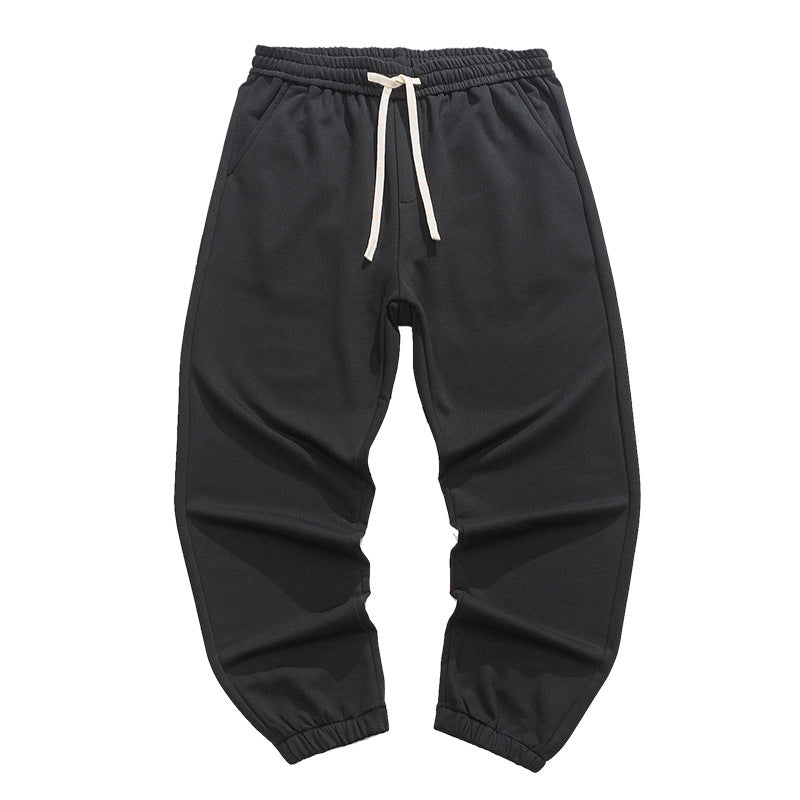 Herr Oversized Jogger Mjukisbyxor Gjord av Bomullsblandning med Dragsko och Elastiska Muddar