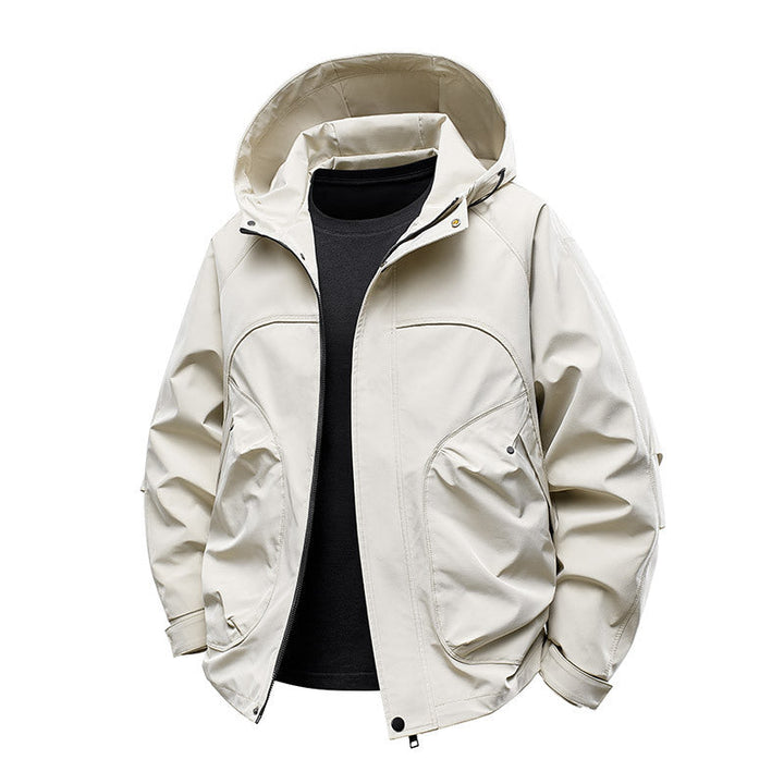 Herr Technical Softshell Utilityjacka med Huva Vattenavvisande och Multifunction Fickor