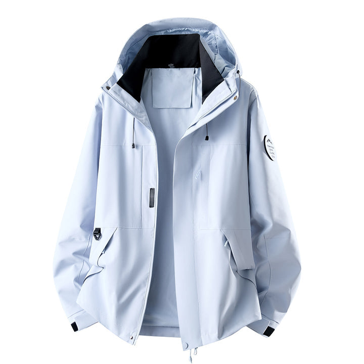 Herr Vattenavvisande Oversized Frilufts Jacka med Huva, Andningsbar Softshell &amp; Funktion Fickor