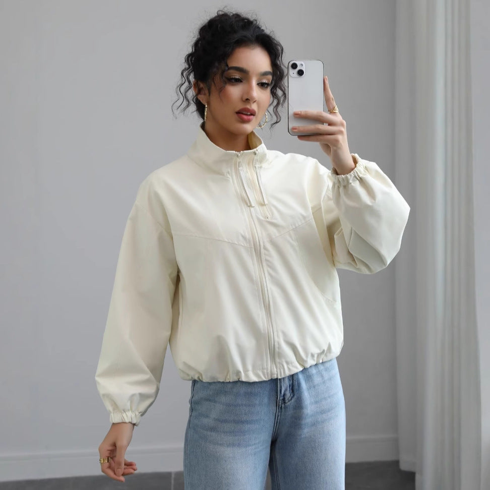 Dam avslappnad oversized blousonjacka med Balloon ärmar