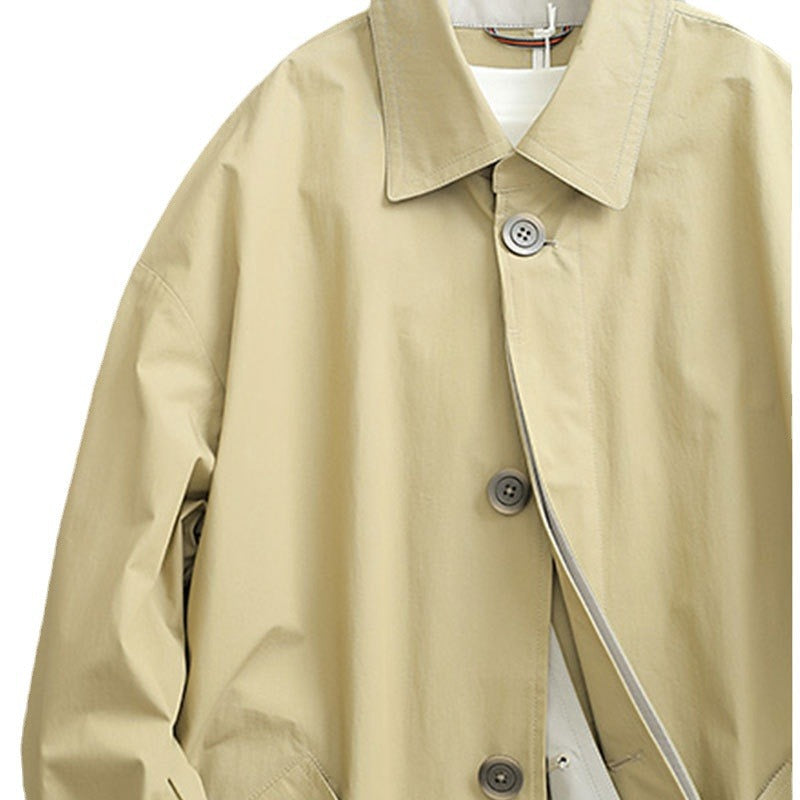 Dam oversize trenchcoat gjord andningsbar bomull blend tyg med hidden knappslå