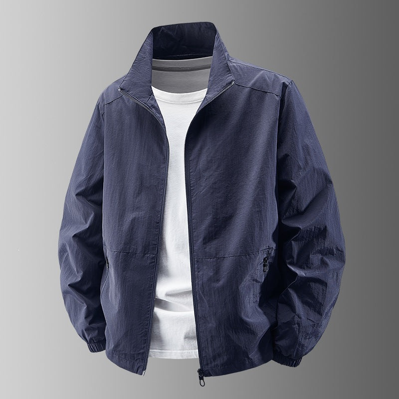 Herr Ultralight Technical Blouson Jacka med Elastisk Muddar, Dold Dragkedjefickor och Andningsbar Nylon Mix