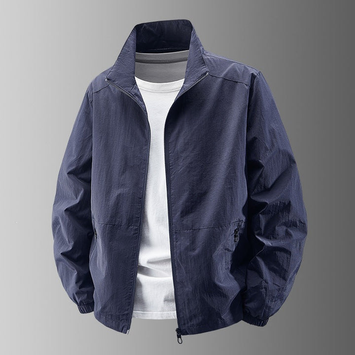 Herr Ultralight Technical Blouson Jacka med Elastisk Muddar, Dold Dragkedjefickor och Andningsbar Nylon Mix