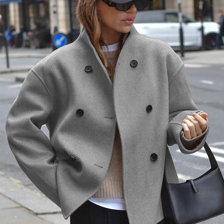 | oversize mode jacka med knapp stängning