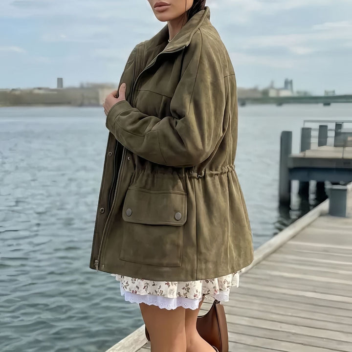 Dam Fashion oversized vinterjacka med Drawstring