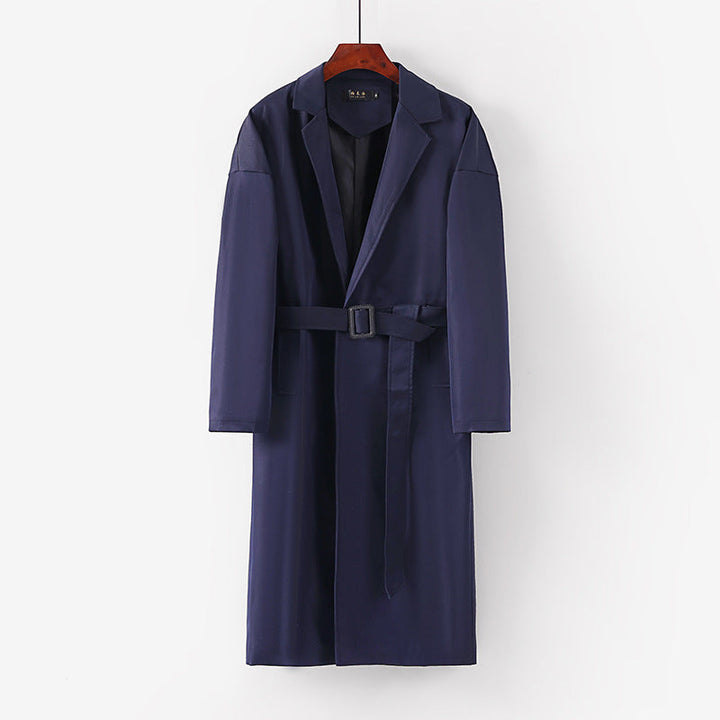 Dam lång modell trenchcoat med midjebälte och Dropped Lapel