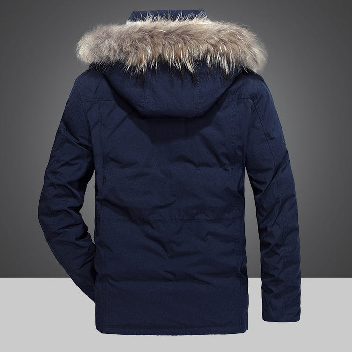 Herr Termisk Parka med Huva och Faux Fur Trim, Vattenavvisande och Multifunctional