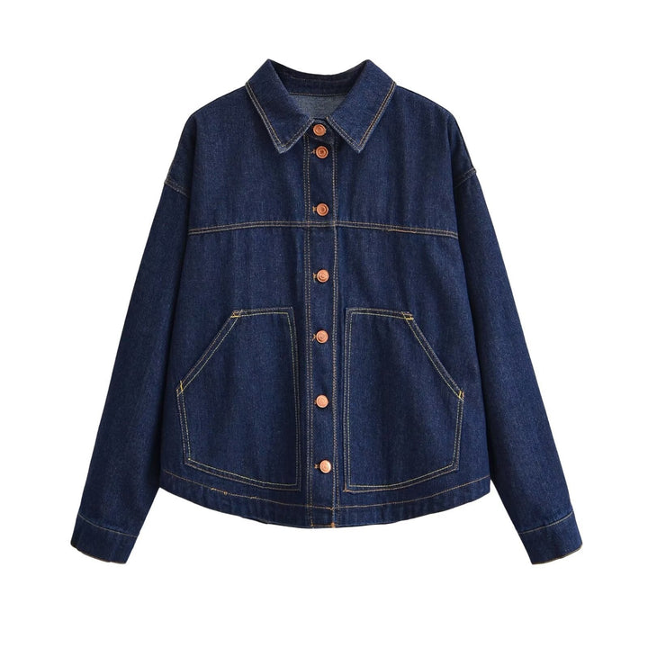 Dam Oversize Denimjacka i Worker Look