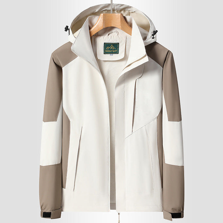 Dam softshell Trekking jacka med andningsbar membrane, justerbar huva och colorblock design