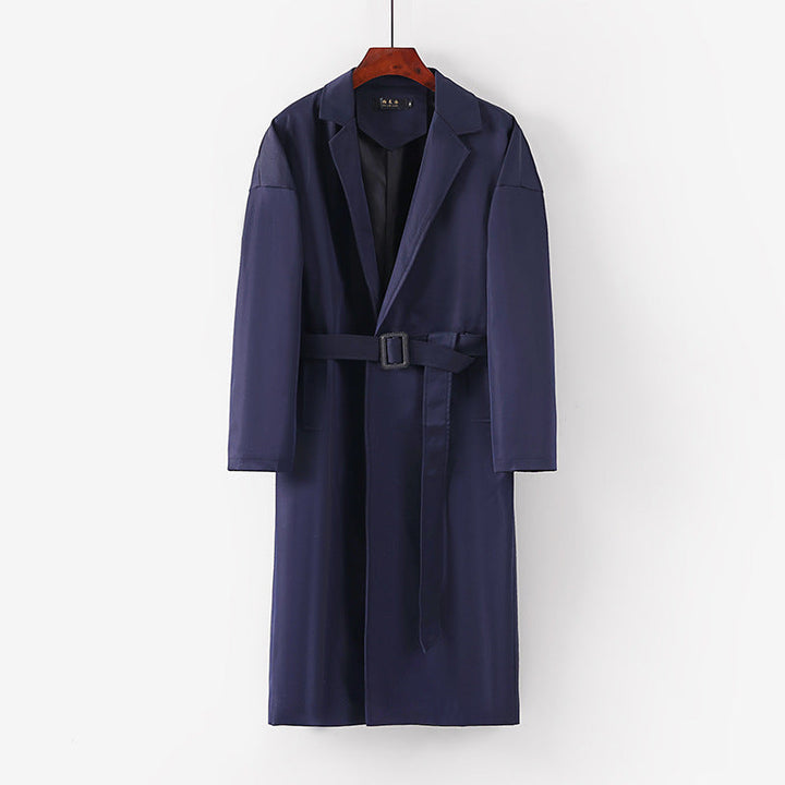 Dam lång modell trenchcoat med midjebälte och Dropped Lapel