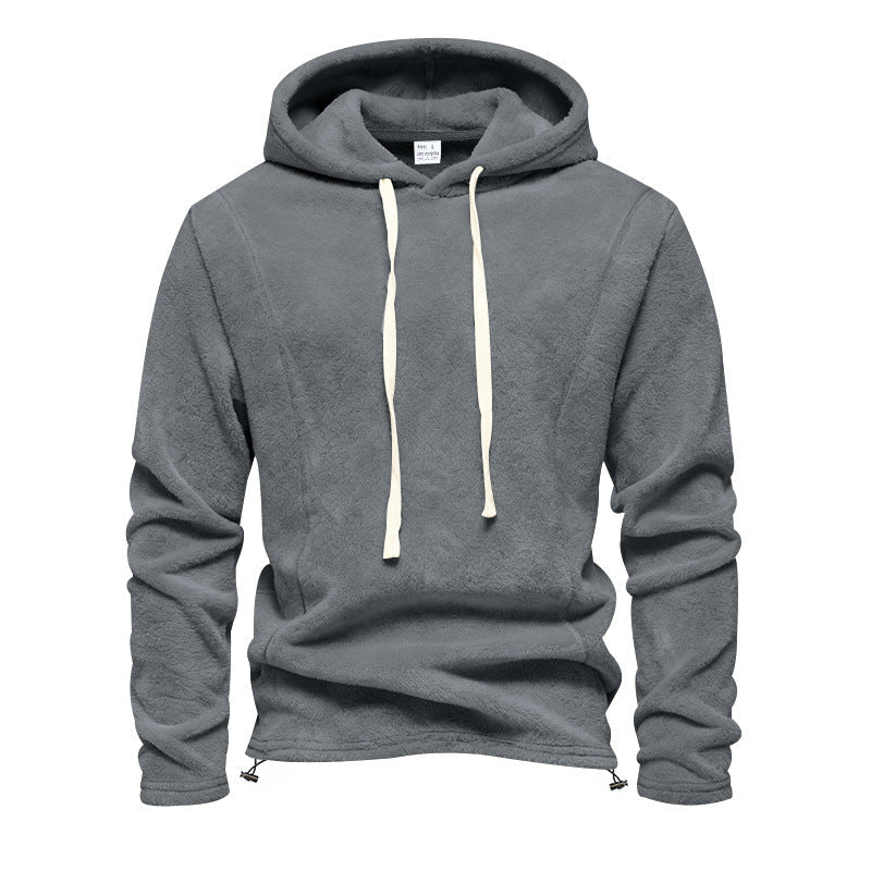 Herr Fleece Luvtröja med Huva och Adjustable Fåll