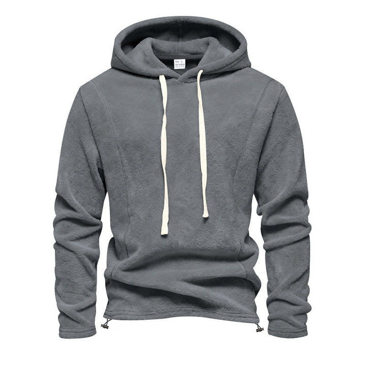 Herr Fleece Luvtröja med Huva och Adjustable Fåll
