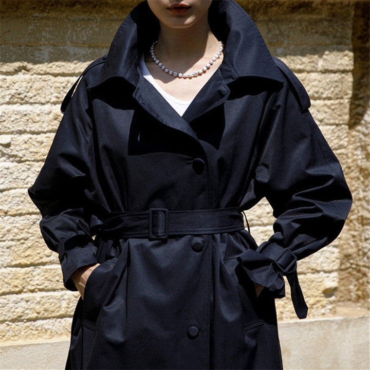 Dam oversized trenchcoat med bred Back fåll, Ties bälte och Storm Detail