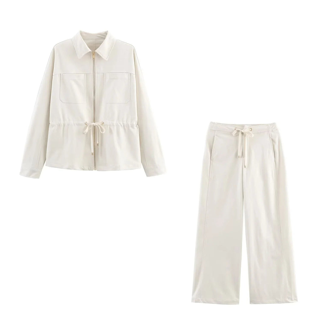 Dam lätt övergångsjacka med dragkedja, drawstring waist och patch bröstfickor