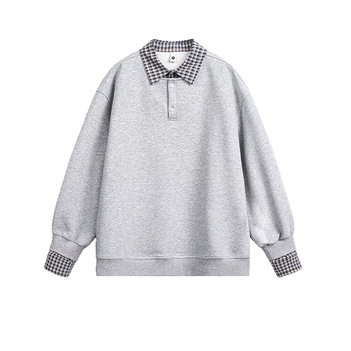 Herr Oversized College-Tröja med Krage