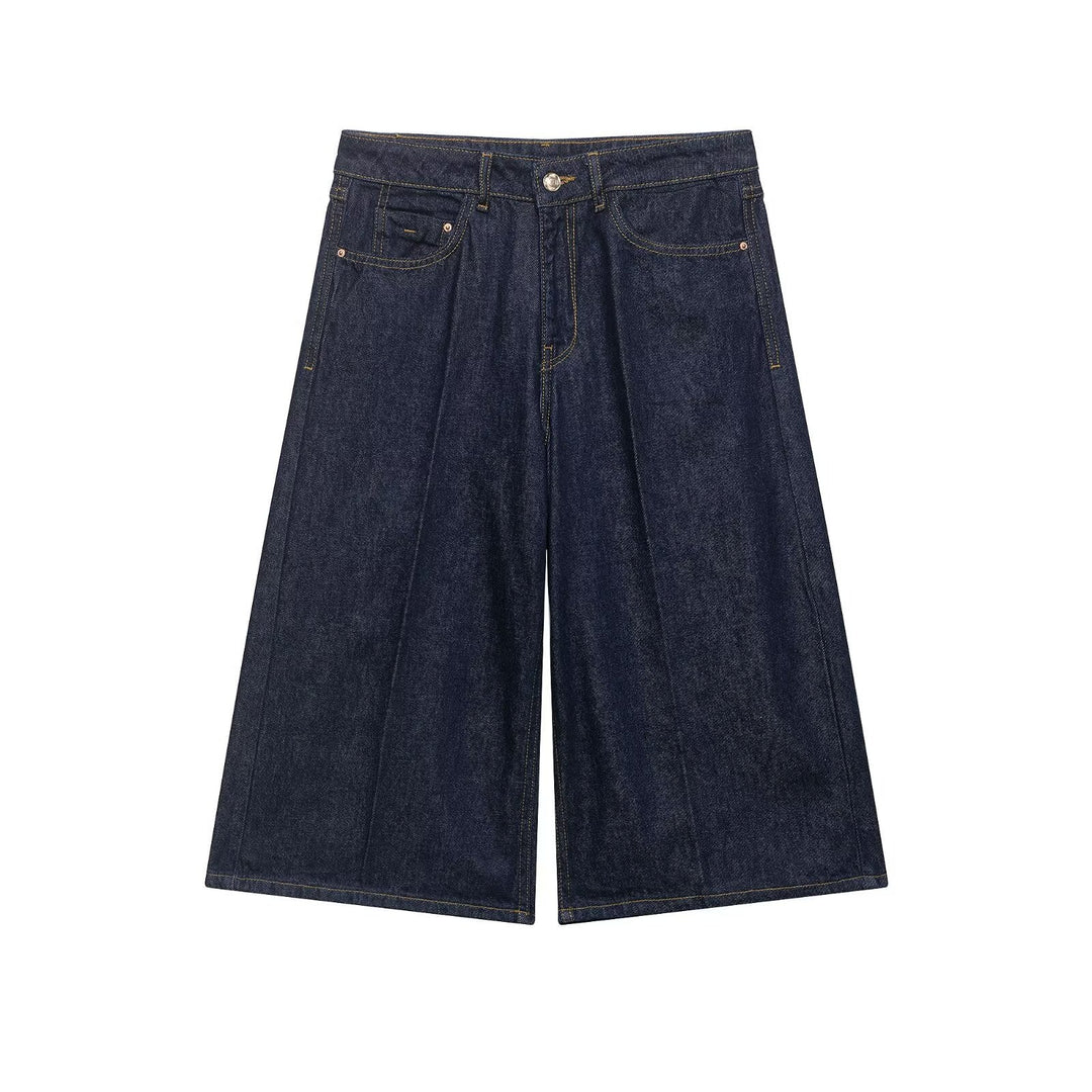 Dam Oversized Denim Jacka med Utanpåfickor och Decorative Stitches