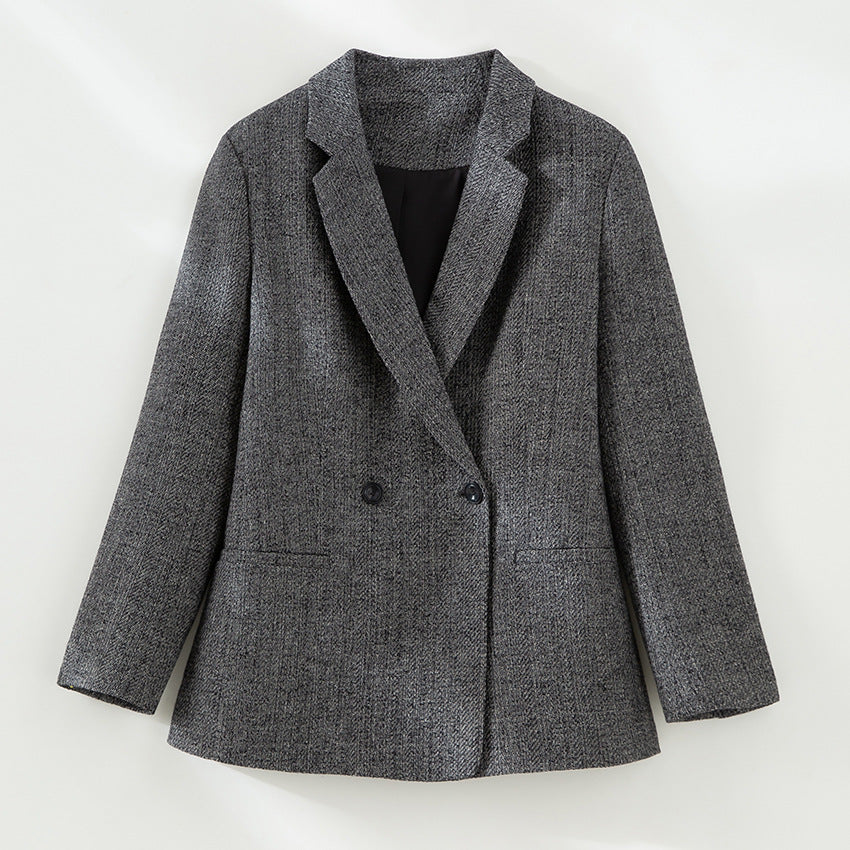 Dam ärmlös skräddad ullblandning väst med shawl krage look och midja strap