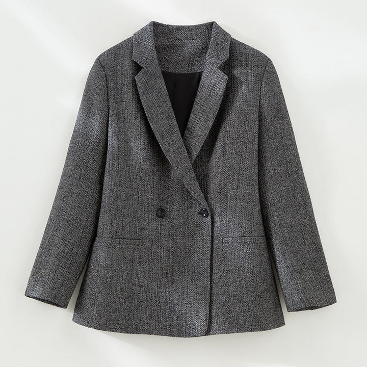 Dam ärmlös skräddad ullblandning väst med shawl krage look och midja strap