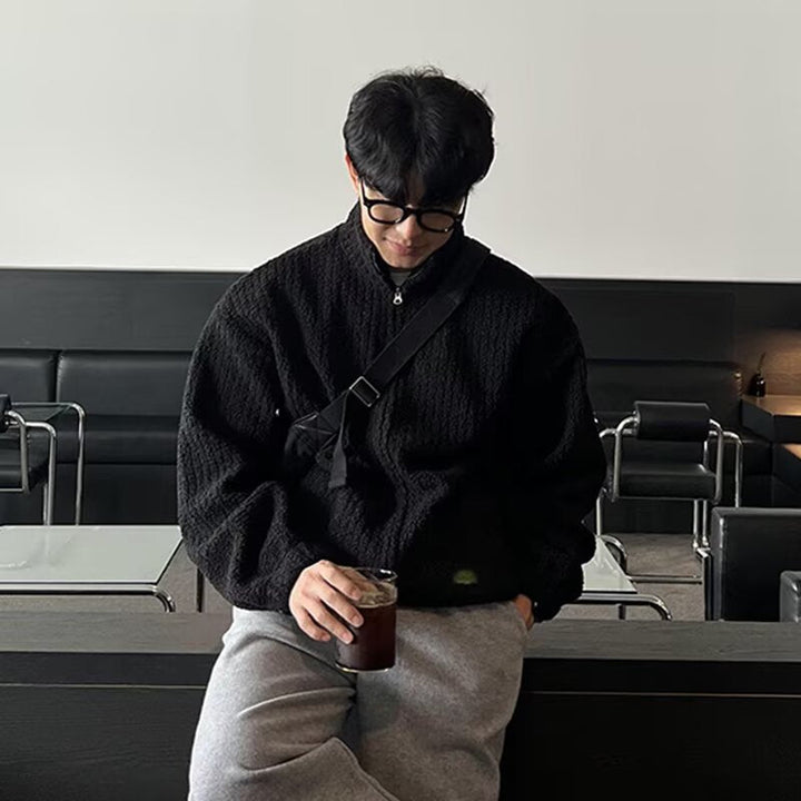 Herr Mode Oversized Jacka med Ståkrage